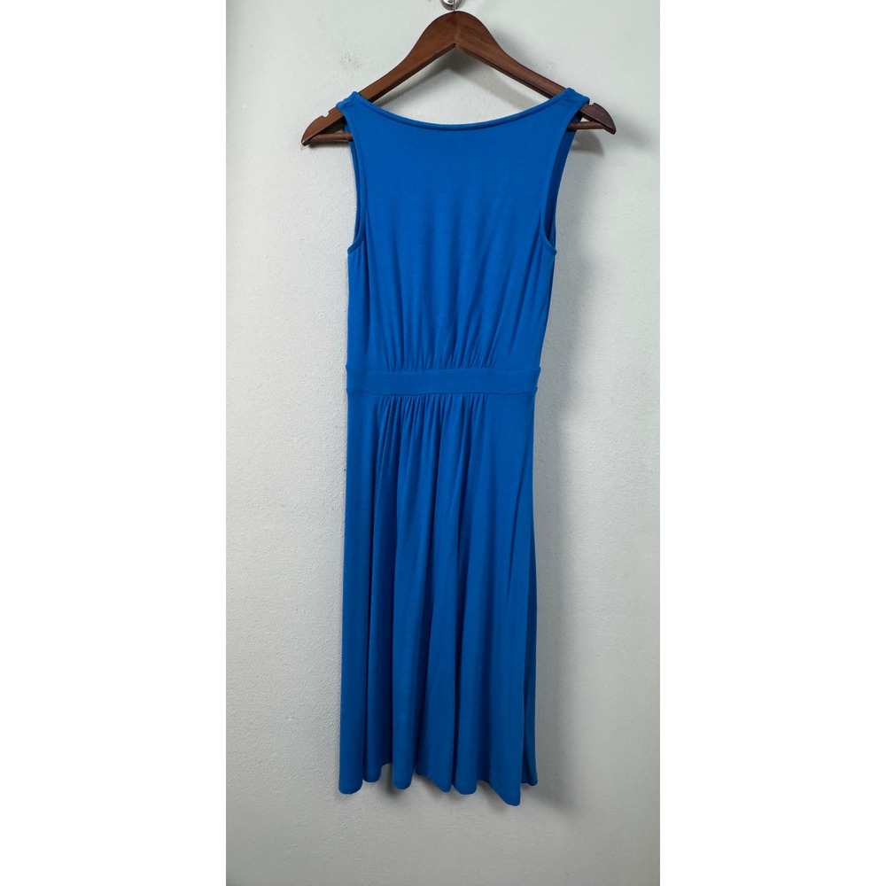 Boden Blue Pleated Jersey Midi Dress Sleeveless WH607 Size 4 Travel Vacation - Picture 5 of 10